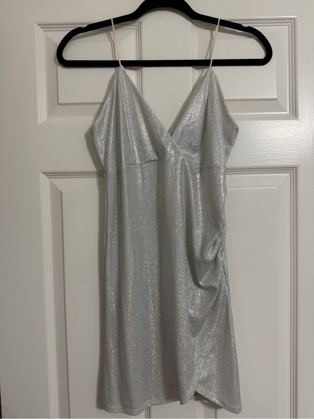 Forever 21 Silver Shimmer Mini Slip Dress